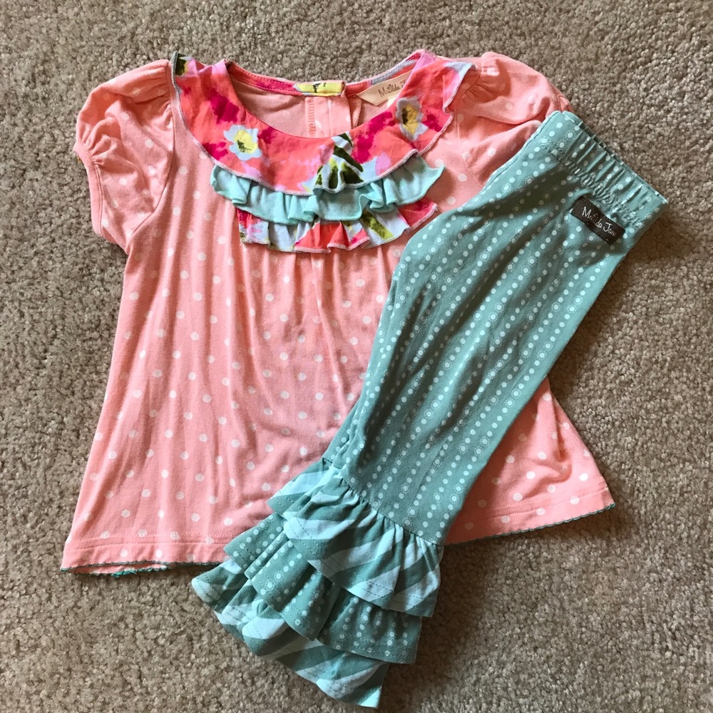 Matilda Jane - Size 2 - Top and Ruffle Pants - EUC
